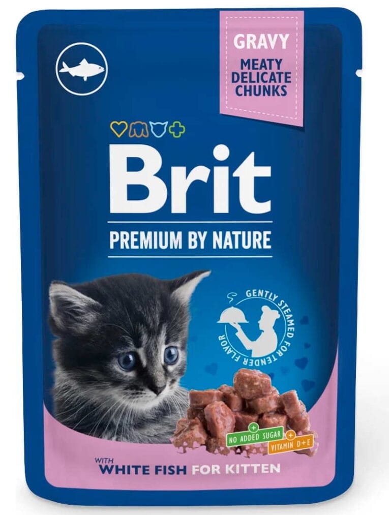 Brit. Влажный корм для котят с белой рыбой. 100 г.