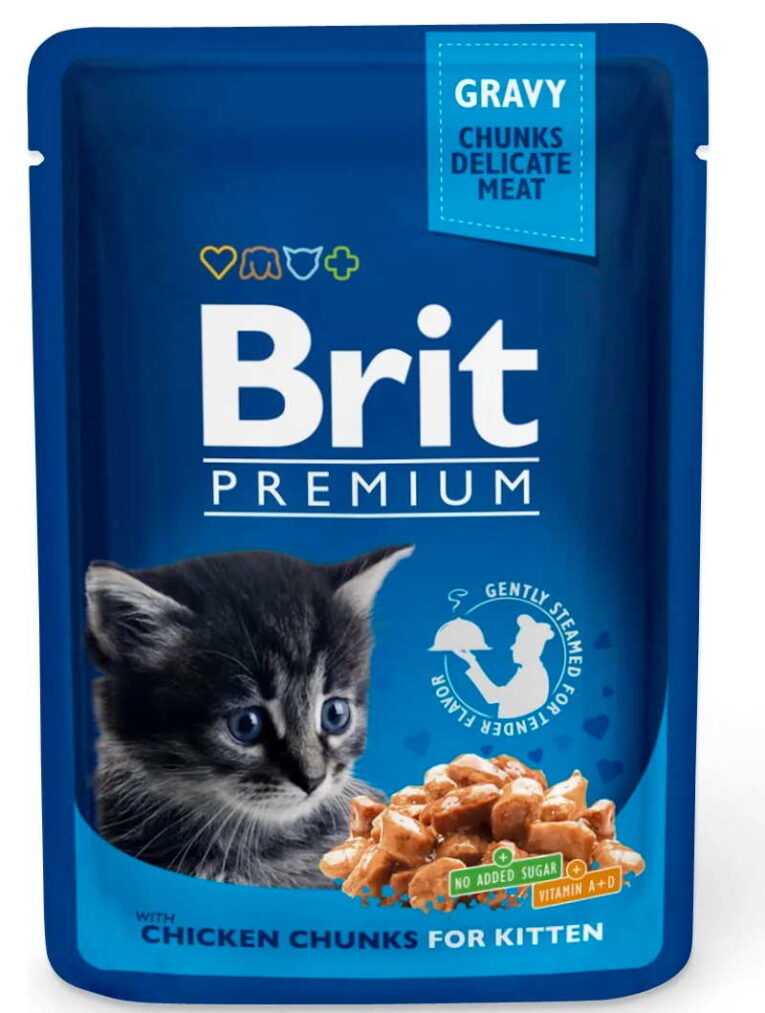 Brit Premium. Влажный корм для котят с курицей. 100 г.