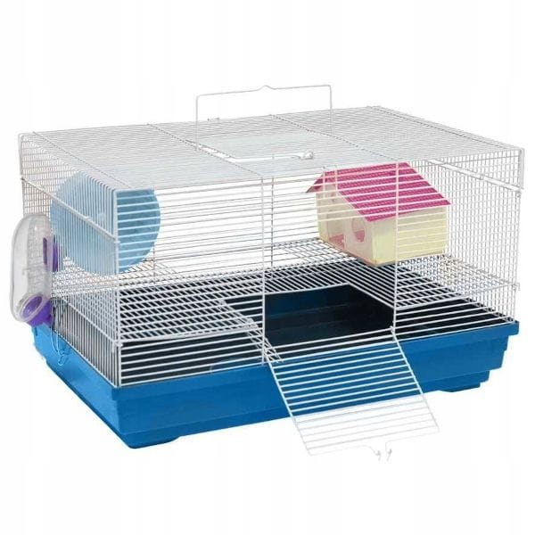 Panama Pet. Клетка для грызунов с бело-голубым дизайном. 47x30x27 см.