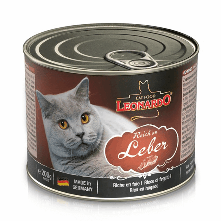 Leonardo. Влажный корм для взрослых кошек с печенью. 200 гр.