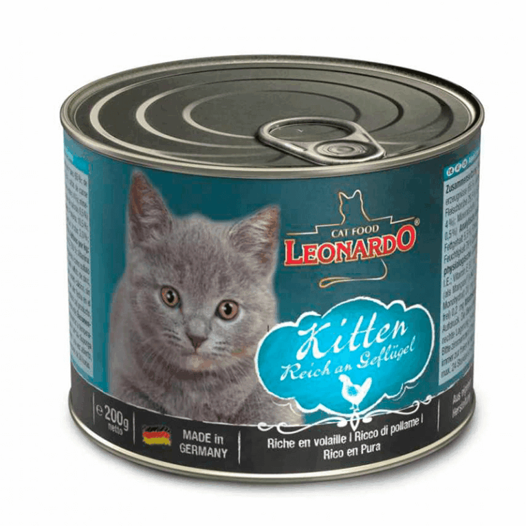 Leonardo. Влажный корм для котят с курицей и говядиной. 200 гр.