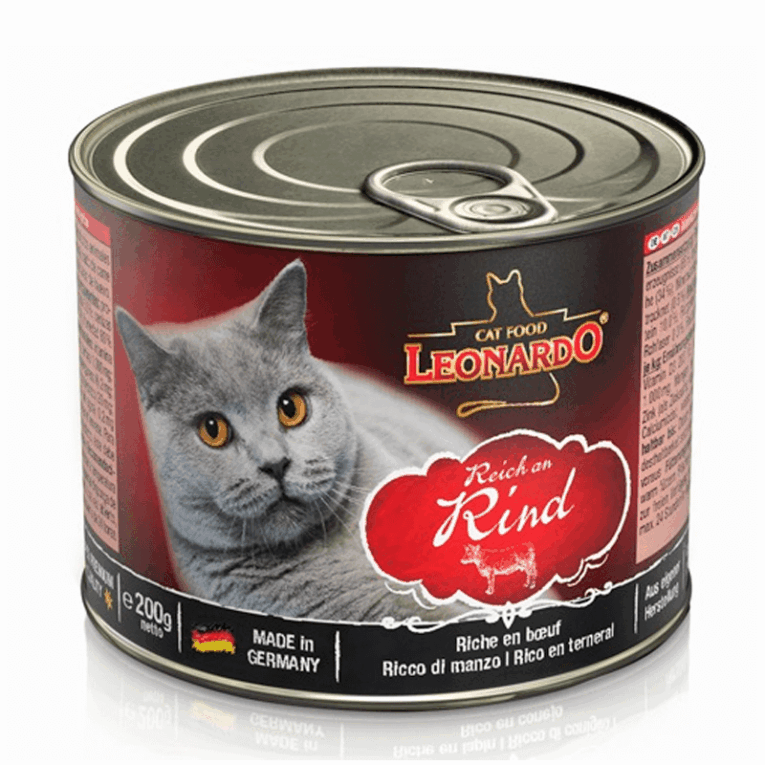 Leonardo. Влажный корм для взрослых кошек с говядиной. 200 гр.