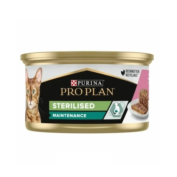 Purina Pro Plan. Консервированный корм для стерилизованных кошек с тунцом и лососем. 85 г.