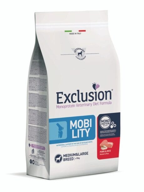 Exclusion. Hrană uscată monoproteică veterinară pentru sănătatea articulațiilor pentru câini adulți de talie medie și mare 12kg