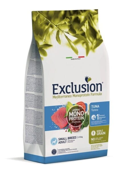 Exclusion. Hrană uscată monoproteică pentru câini adulți de rase mici (ton) 2kg