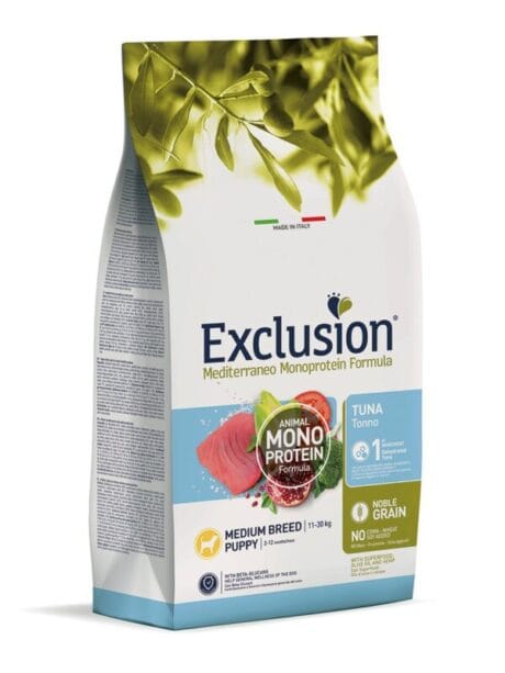 Exclusion. Hrană uscată pentru cățeluși cu ton. 12 kg.