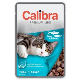 Calibra. Влажный корм для взрослых кошек с форелью и лососем. 100 гр.