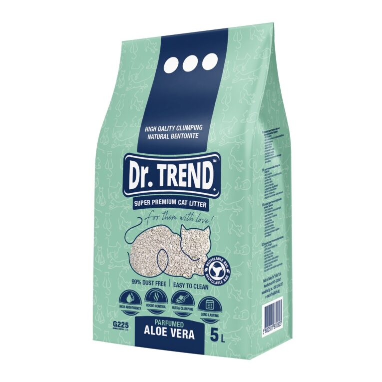 DR.TREND. Бентонитовый наполнитель для кошек с ароматом алоэ вера. 5L