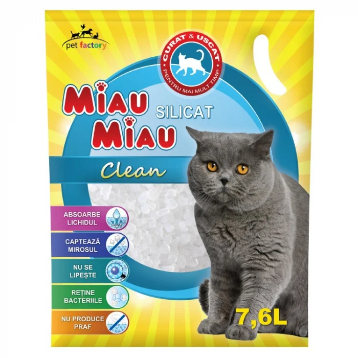Miau Miau. Силикагелевый наполнитель для кошек. 7.6 л.