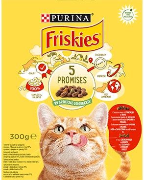 Friskies. Сухой корм для взрослых кошек с говядиной и курицей. 300 г.