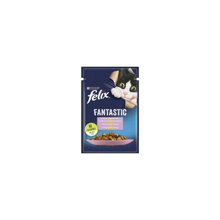 Purina Felix. Влажный корм для взрослых кошек с форелью и зелеными бобами. 85 г.
