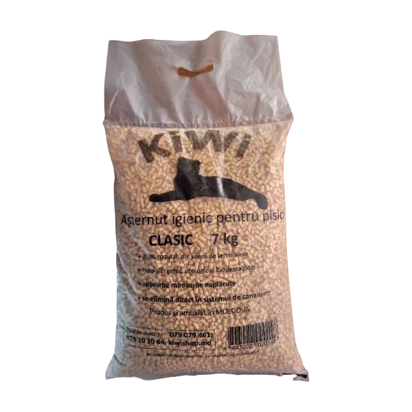 KiWi Cat Clasic. Древесный гигиенический Premium наполнитель для кошачьего туалета.. 24 л (7 кг)